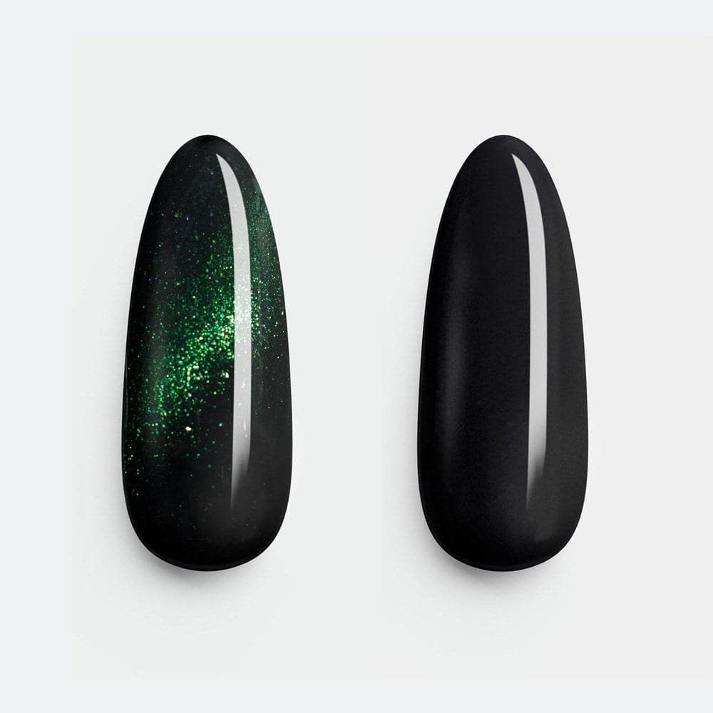 Gelous Fantasy Green Fairy and Black Out gel nail polish swatch - photographed in Australia