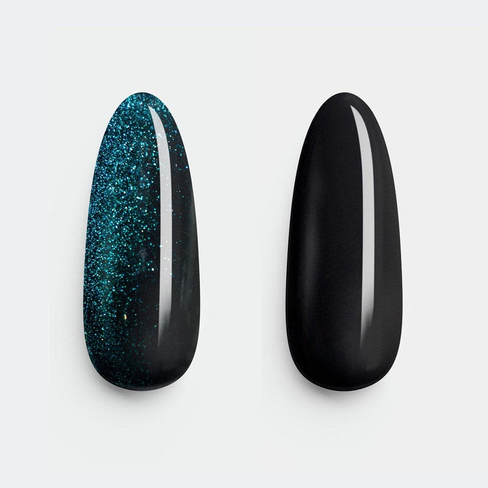Gelous Fantasy Wishing Well and Black Out gel nail polish swatch - photographed in Australia