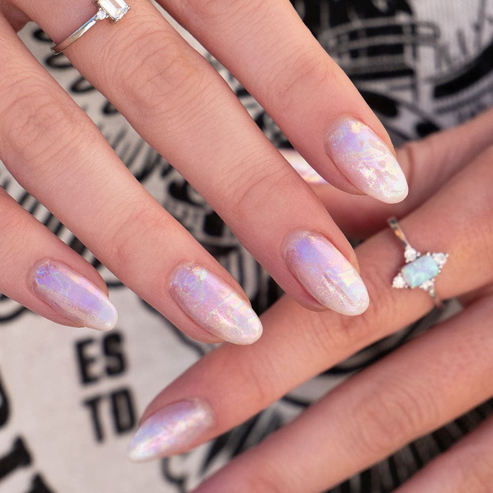 Gelous Colourful Iridescence Nail Art Foils - photographed in Australia on model
