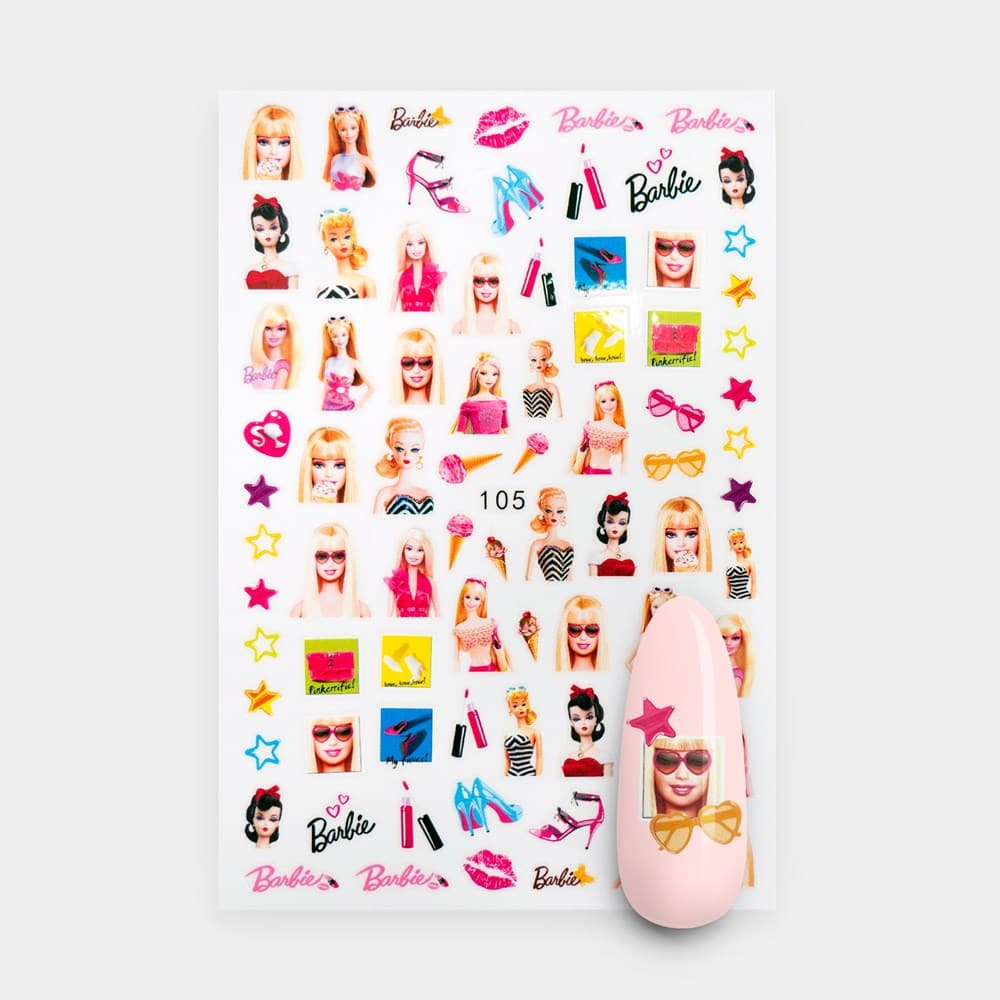 Gelous Barbie Nail Art Stickers product photo - photographed in Australia