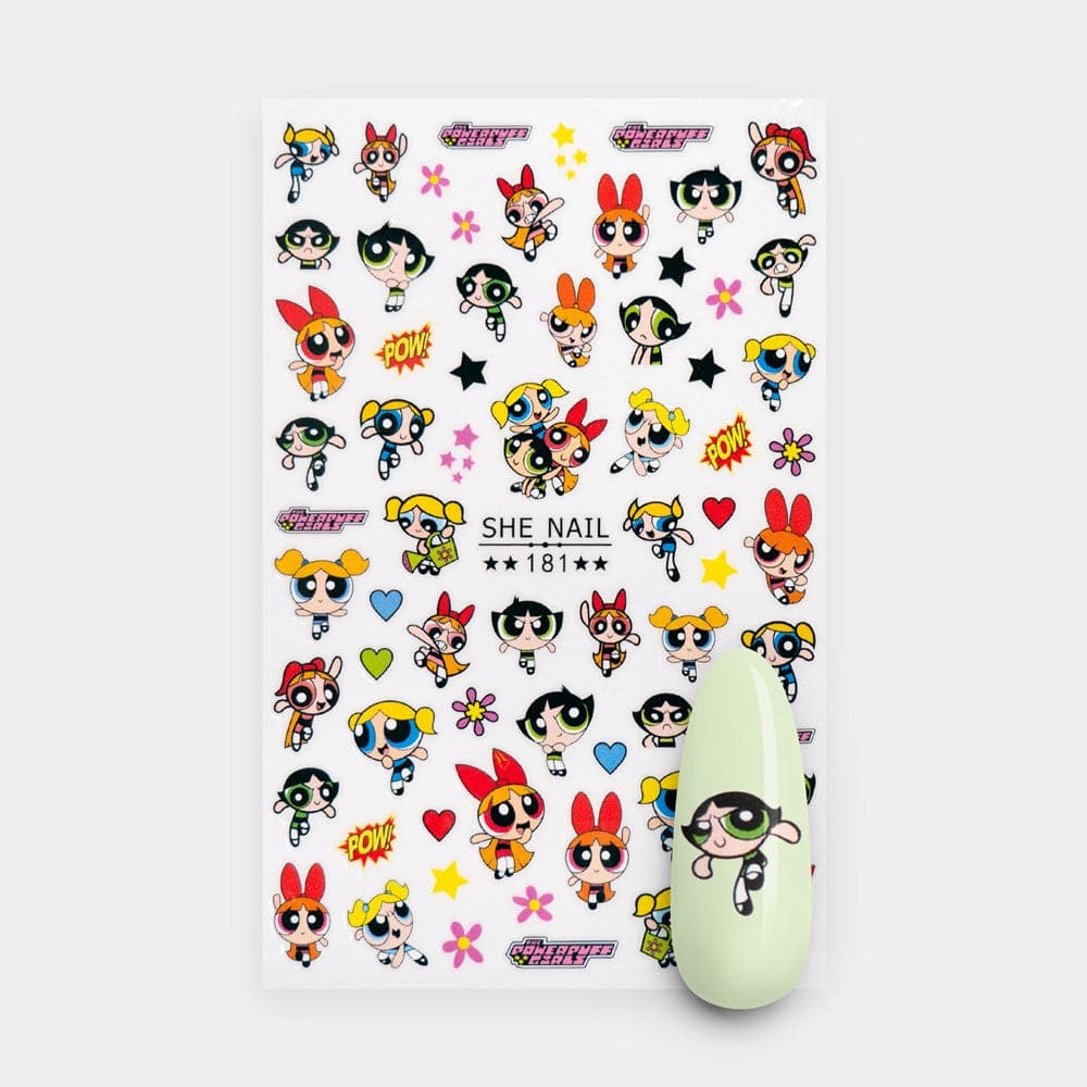 Gelous Powerpuff Girls Nail Art Stickers product photo - photographed in Australia