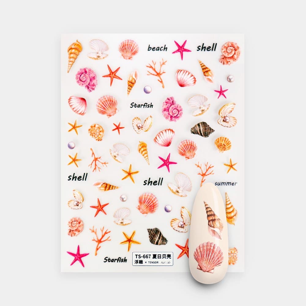 Gelous Seashells Nail Art Stickers product photo - photographed in Australia