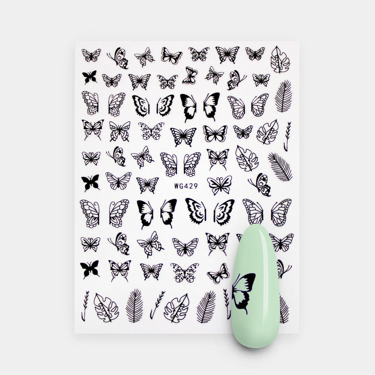 Gelous Black Butterflies Nail Art Stickers product photo - photographed in Australia