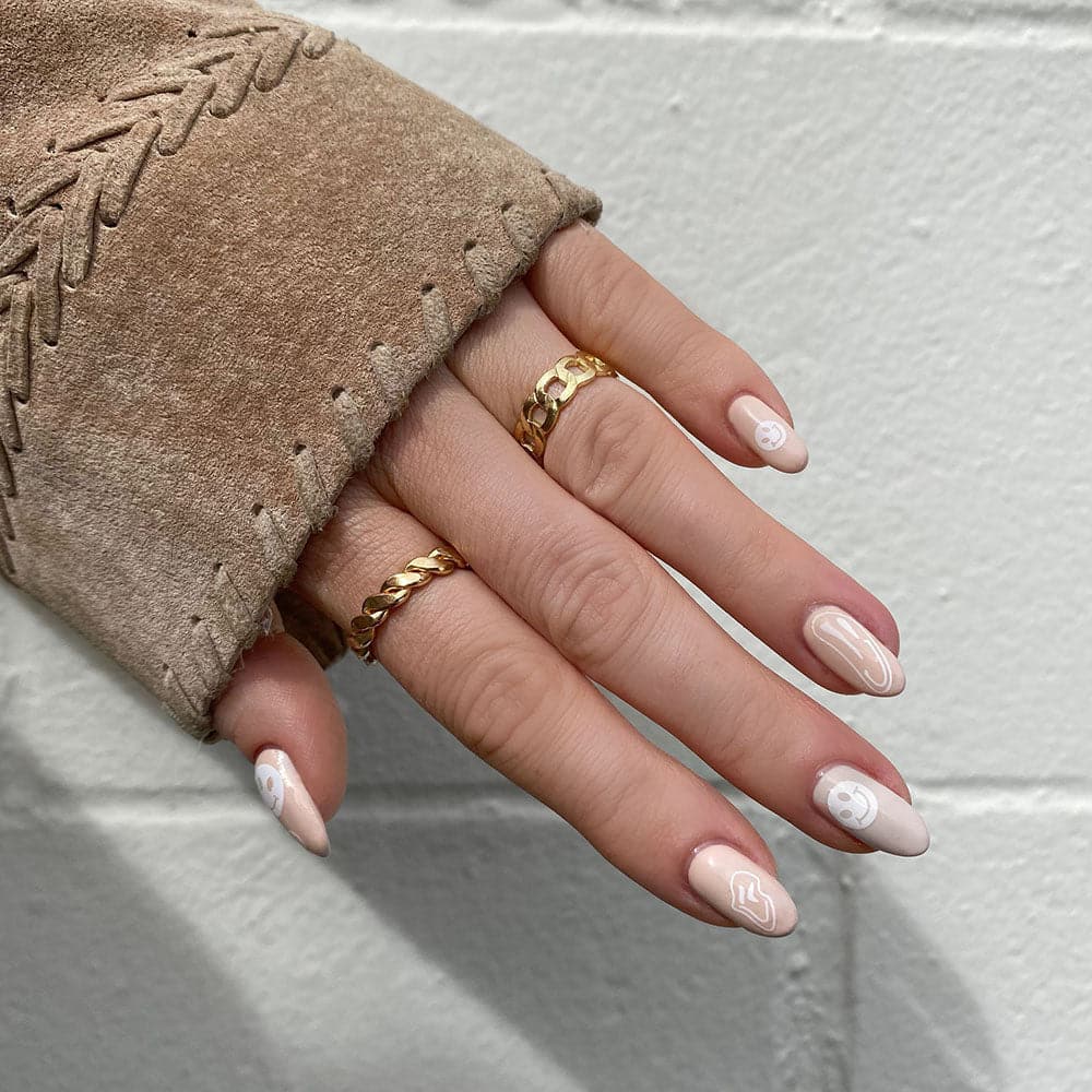 Gelous White Smilies Nail Art Stickers product photo - photographed in Australia