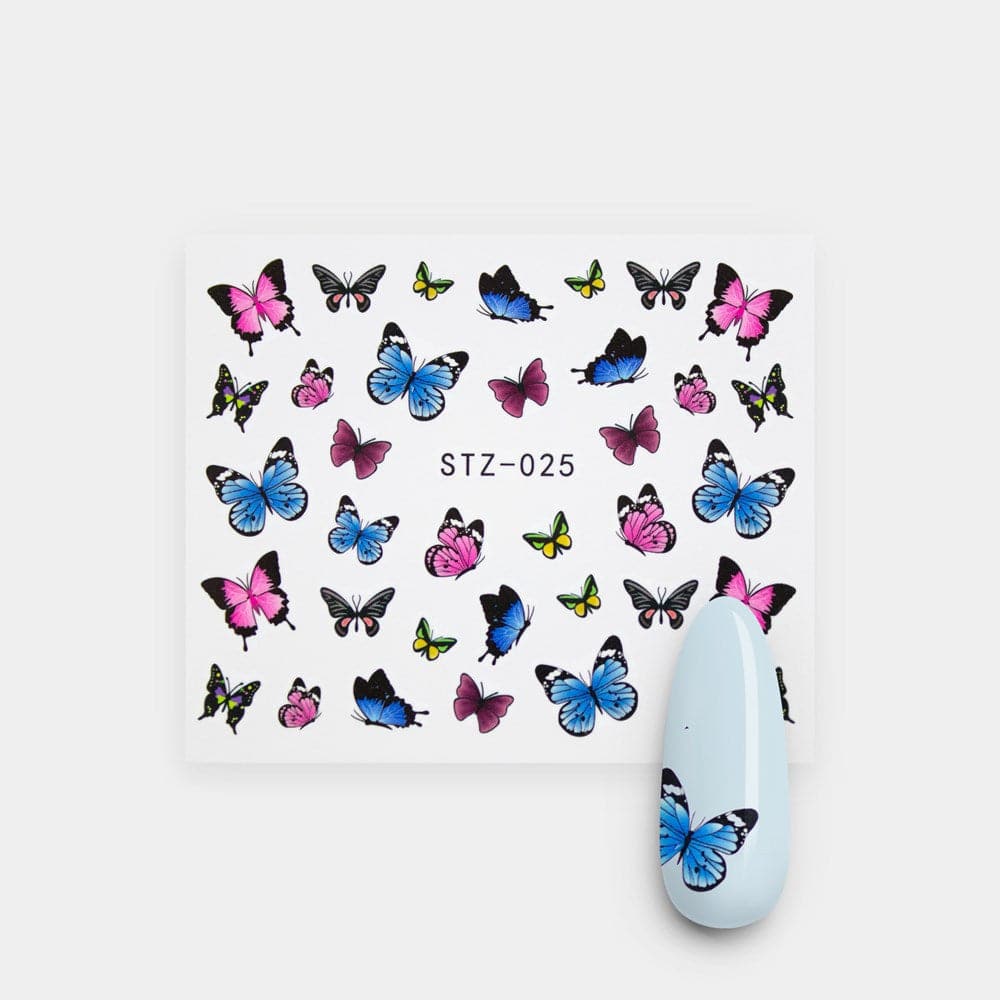 Gelous Colourful Butterflies Water Nail Transfers product photo - photographed in Australia