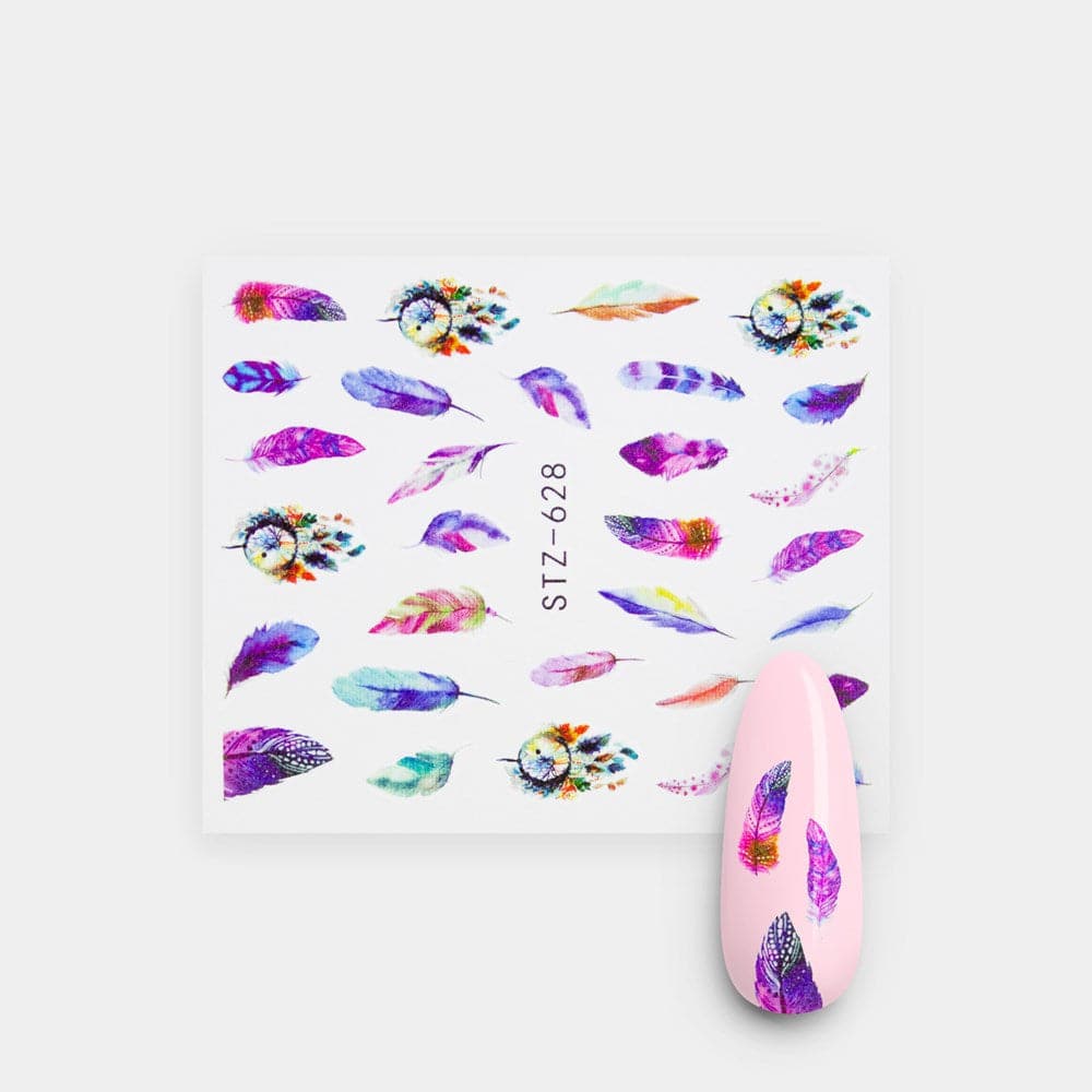 Gelous Watercolour Feathers Water Nail Transfers product photo - photographed in Australia
