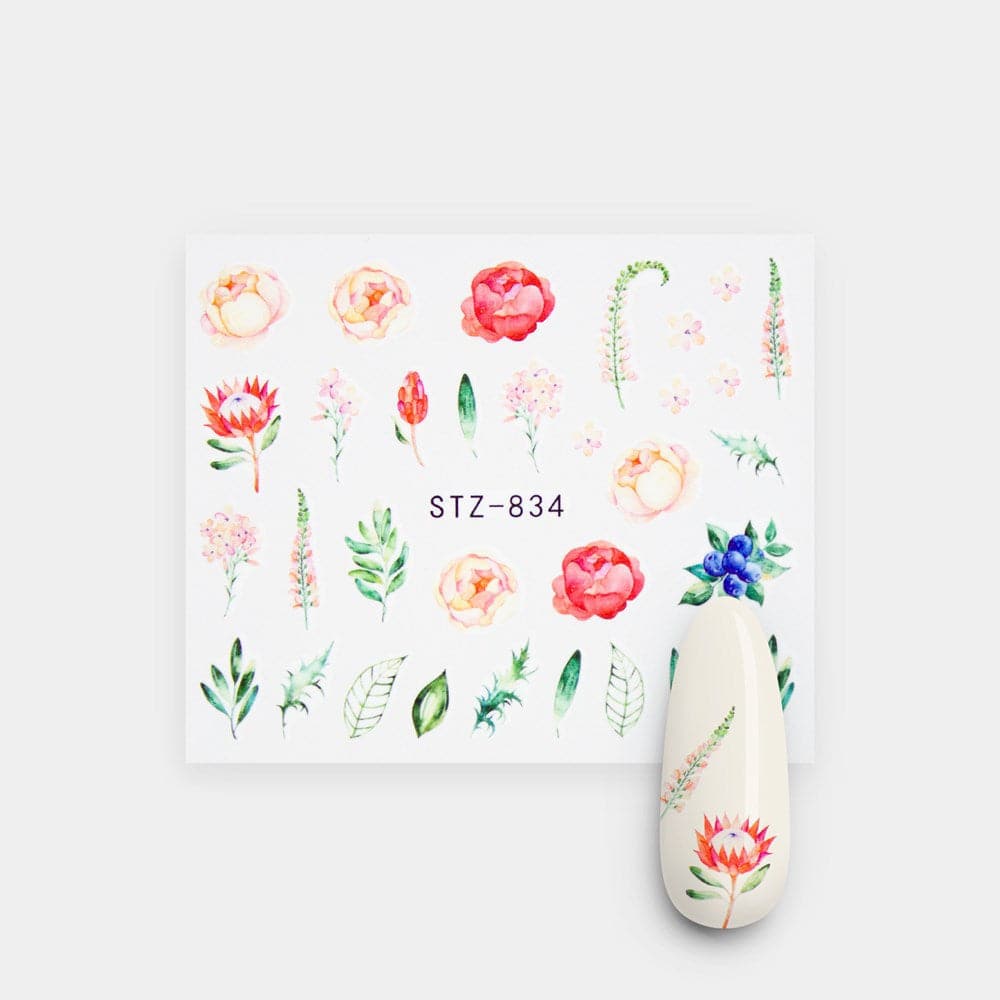 Gelous Watercolour Flowers Water Nail Transfers product photo - photographed in Australia