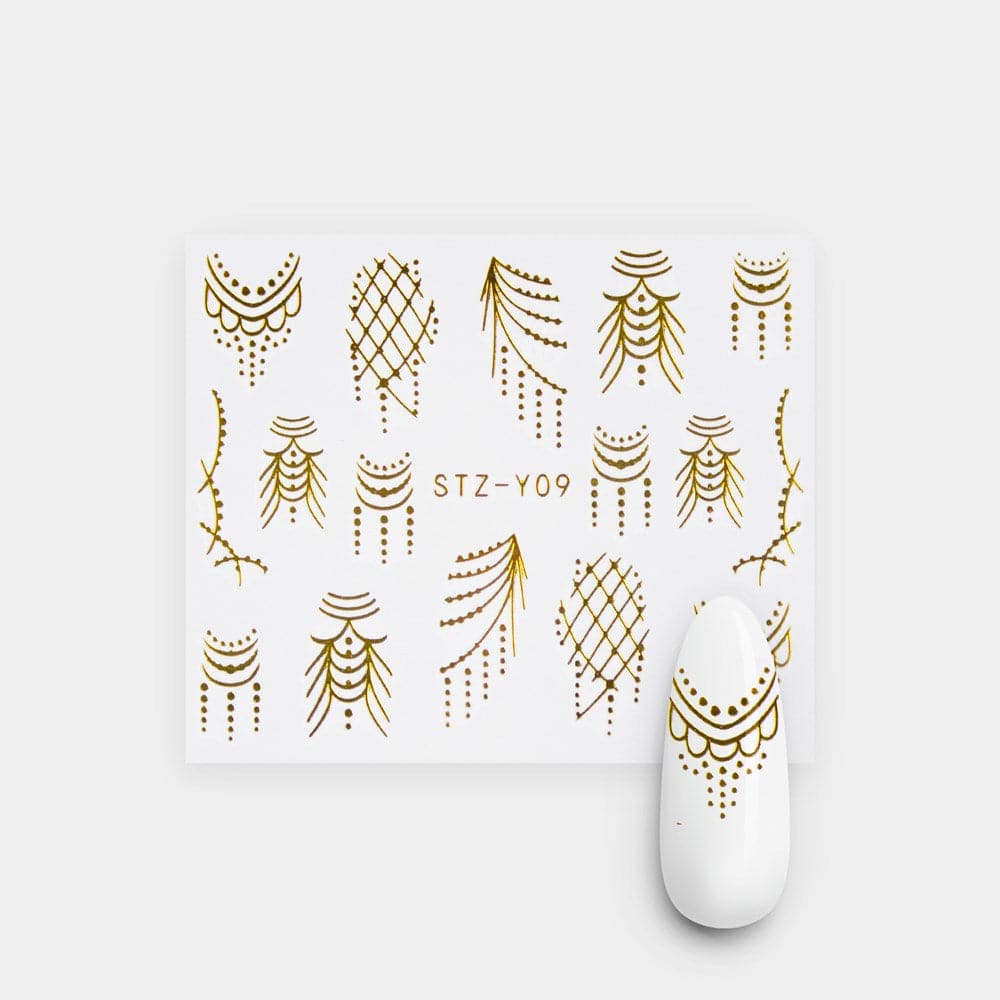 Gelous Gold Bejewelled Water Nail Transfers product photo - photographed in Australia